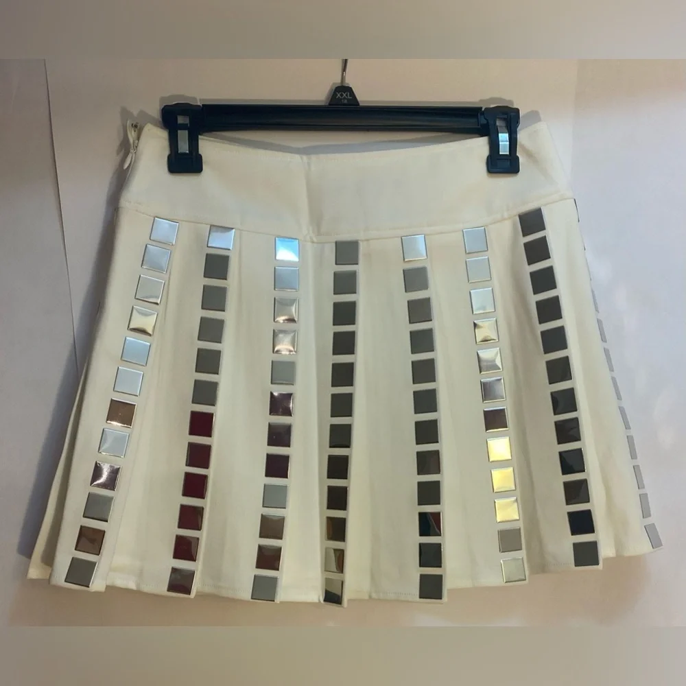 Endless Rose Woman’s Mirrored‎ White Glam Skirt Size Small NWOT